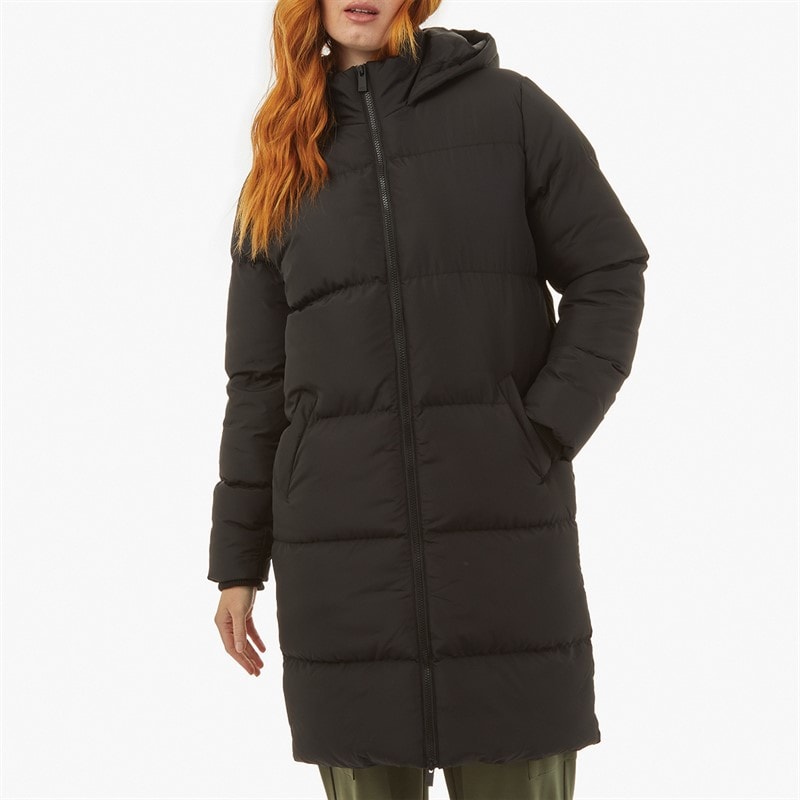 French Connection Womens Long Length Hooded Puffer Coat Black - Image 5