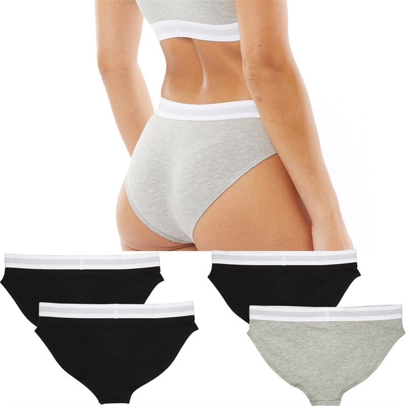 French Connection Womens Five Pack Briefs Black/Black/Black/Grey/Grey - Image 2
