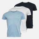 French Connection Mens Three Pack Crew T-Shirts Multi - Marine/Sky Melange/White