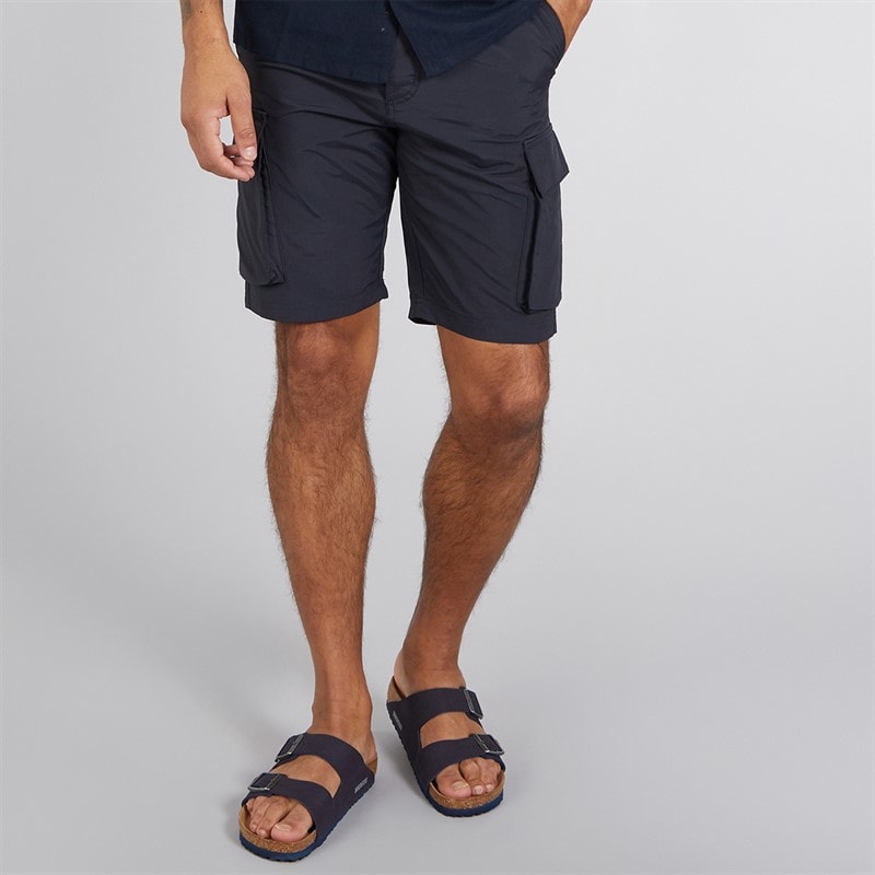 French Connection Mens Cargo Tech Shorts Marine