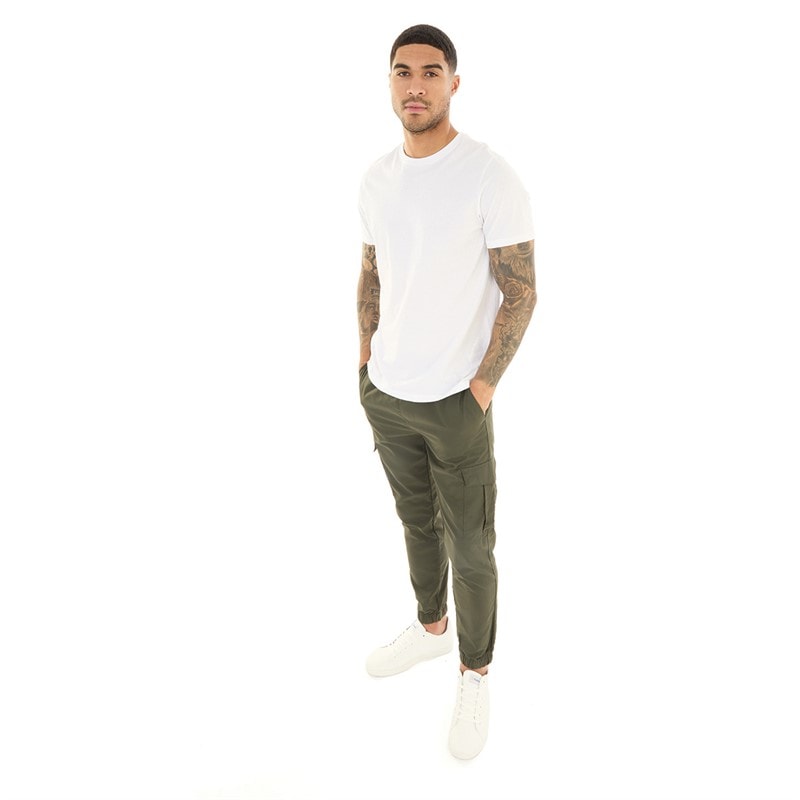 French Connection Mens Combat Tech Cargo Trousers Khaki - Image 3