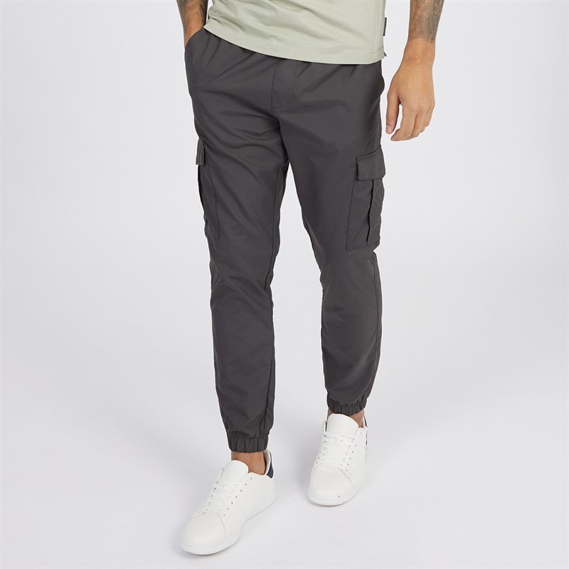 French Connection Mens Combat Tech Cargo Trousers Charcoal