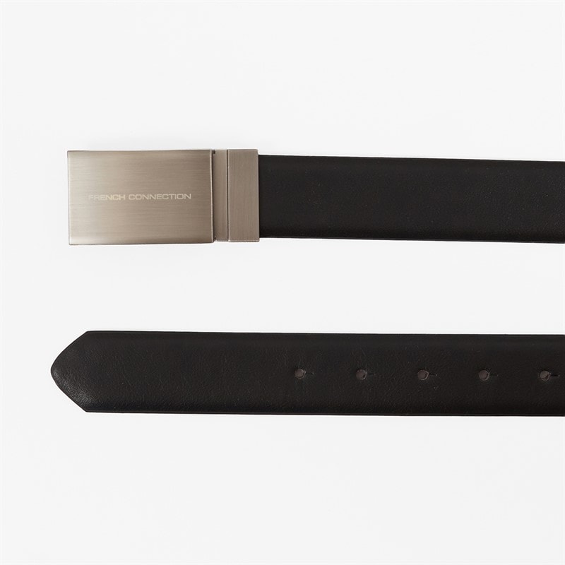 French Connection Mens FC Rectangle Reversible Belt Black/Brown - Image 3