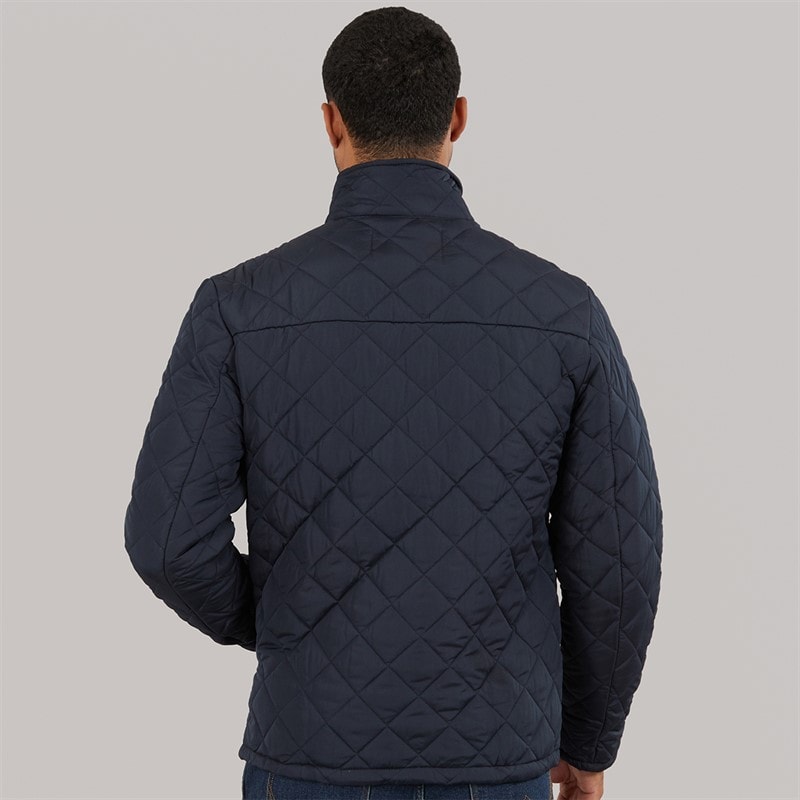 French Connection Mens Diamond Quilted Wad Jacket Marine - Image 2