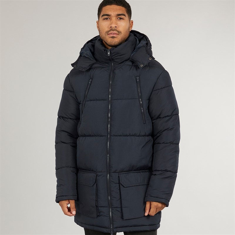 French Connection Mens Zip Puffer Jacket Marine - Image 3