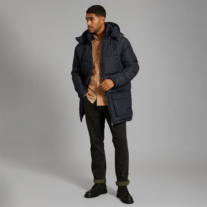 French Connection Mens Zip Puffer Jacket Marine - Image 4