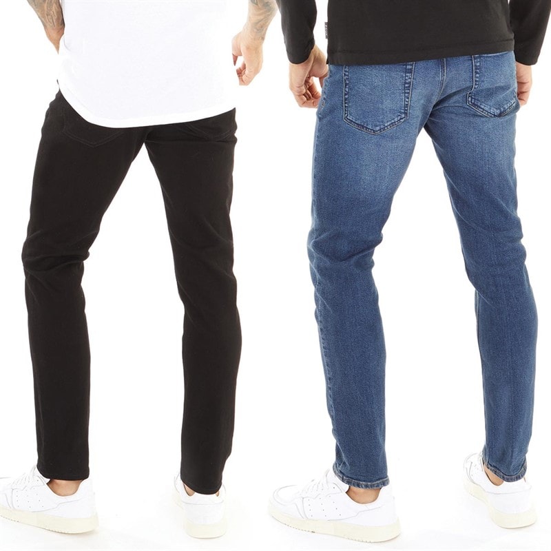 French Connection Mens Two Pack Slim Fit Jeans Blko1/Ind23 - Image 2