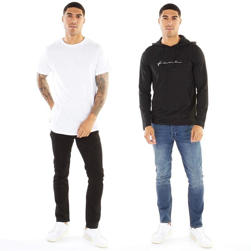 French Connection Mens Two Pack Slim Fit Jeans Blko1/Ind23 - Image 3
