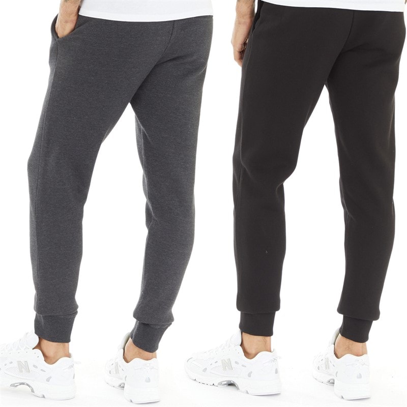 French Connection Mens Two Pack Joggers Black/Charcoal Melange - Image 2
