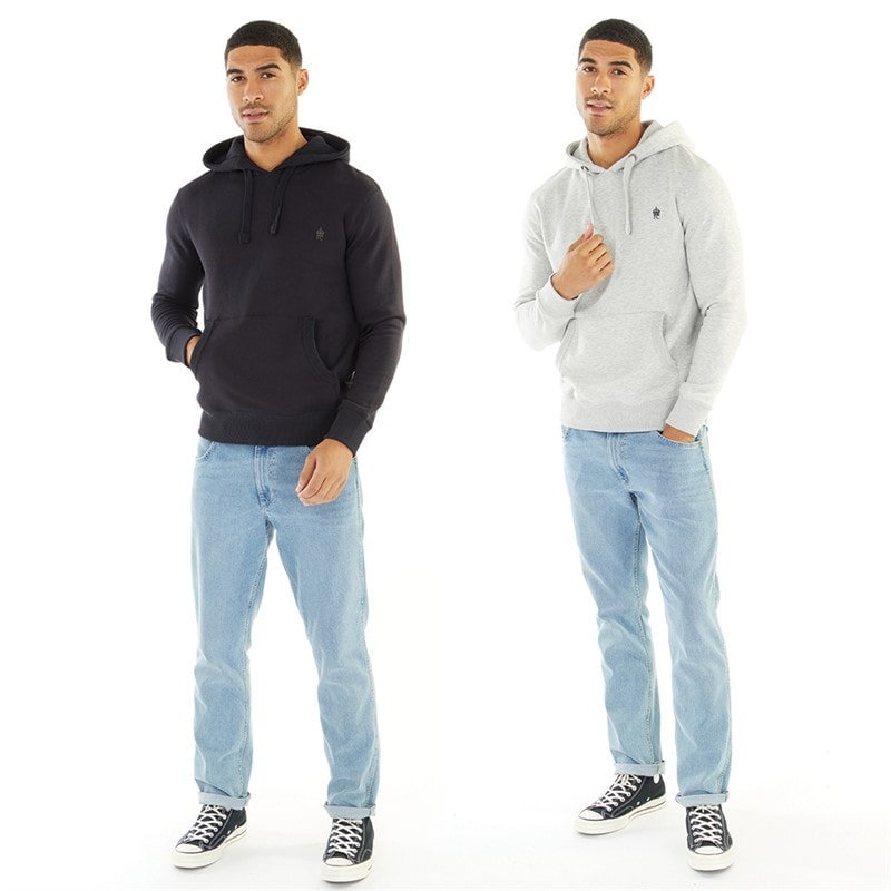French Connection Mens Two Pack Hoodies Marine/Light Grey Melange - Image 3