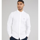 French Connection Mens Long Sleeve Oxford Shirt White/Marine