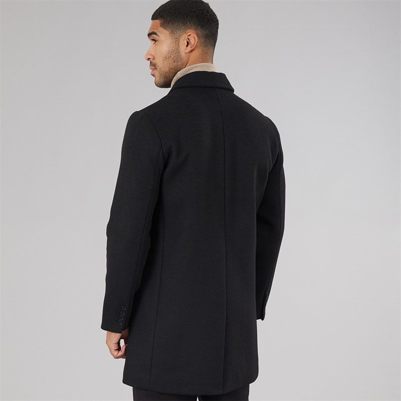 French Connection SB Collar Wool Coat Black - Image 2