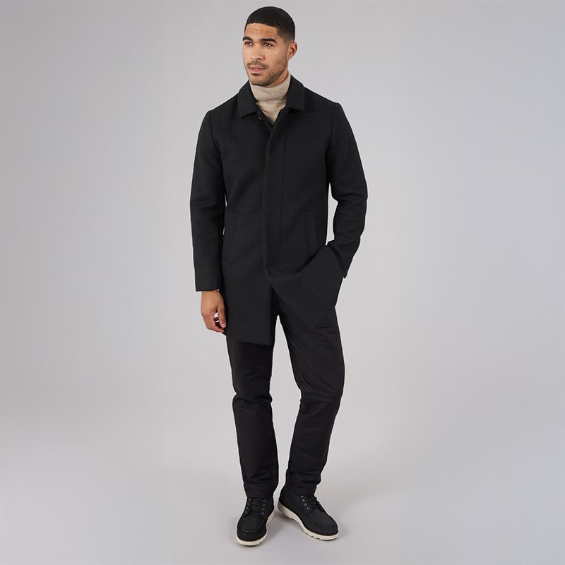 French Connection SB Collar Wool Coat Black - Image 5