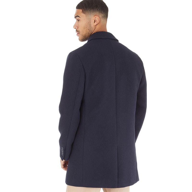 French Connection Mens SB Collar Wool Coat Marine - Image 2