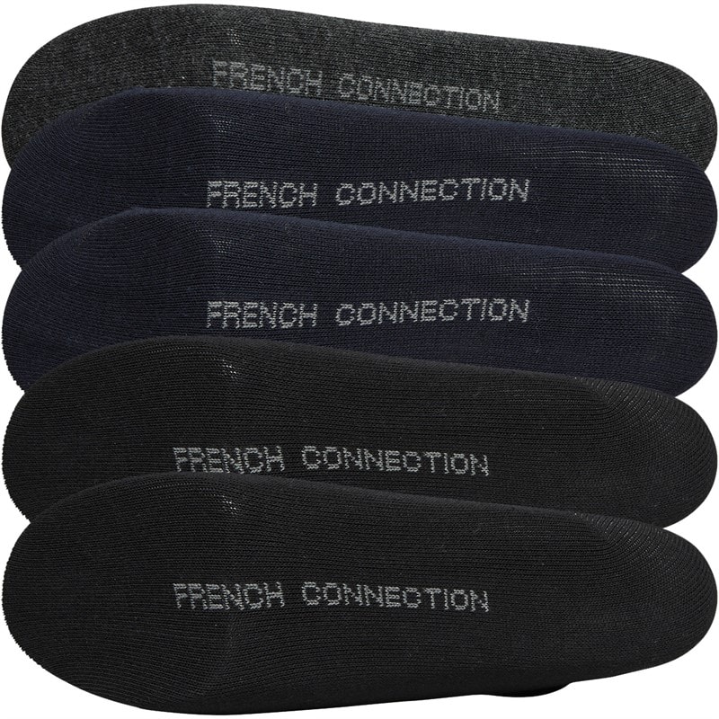 French Connection Boys Five Pack Socks Black/Marine/Charcoal Mel - FC 4 - Image 2