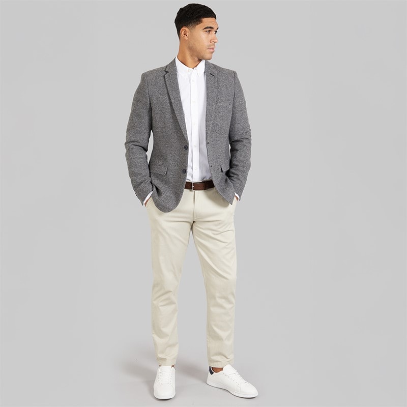 French Connection Mens Herringbone Blazer Grey - Image 4