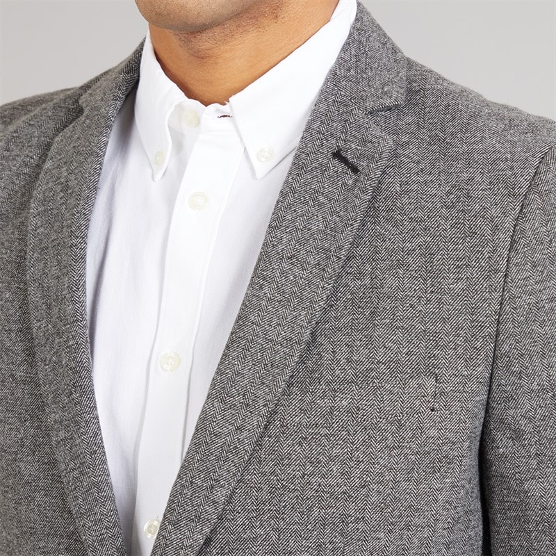 French Connection Mens Herringbone Blazer Grey - Image 5