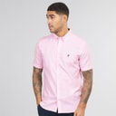 French Connection Mens Short Sleeve Oxford Shirt Pink