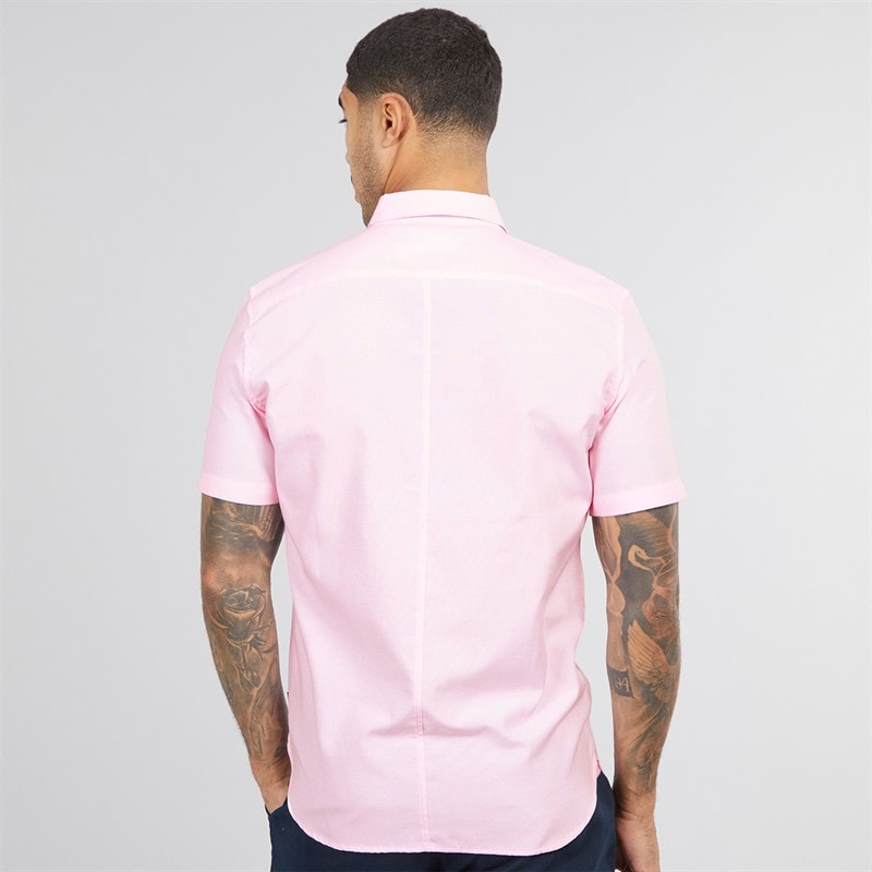 French Connection Mens Short Sleeve Oxford Shirt Pink - Image 2