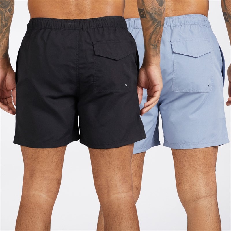French Connection Mens FCUK Two Pack Swim Shorts Multi 1 - Marine/Light Blue - Image 2