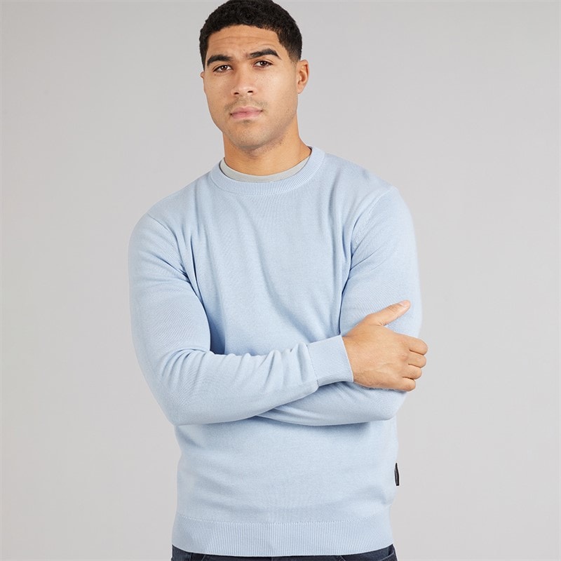 French Connection Mens Cotton Crew Neck Jumper Sky