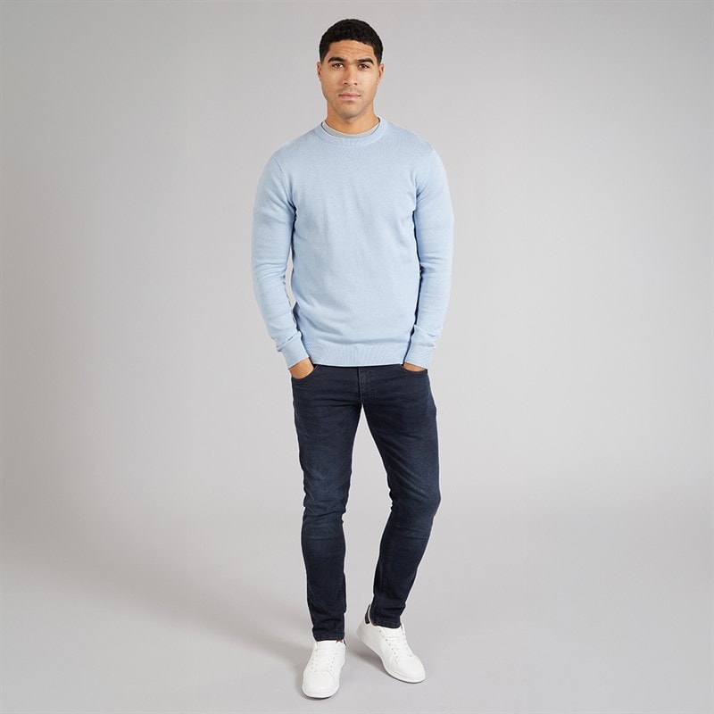 French Connection Mens Cotton Crew Neck Jumper Sky - Image 3