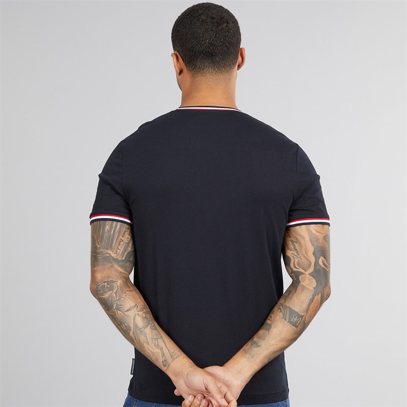 French Connection Mens Col Ringer T-Shirt Marine - Image 2