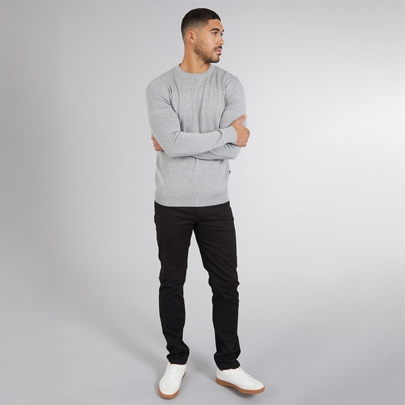 French Connection Mens Cotton Crew Neck Jumper Light Grey Mel - Image 4