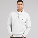 French Connection Mens FC 1/2 Zip Sweatshirt Light Grey Marl