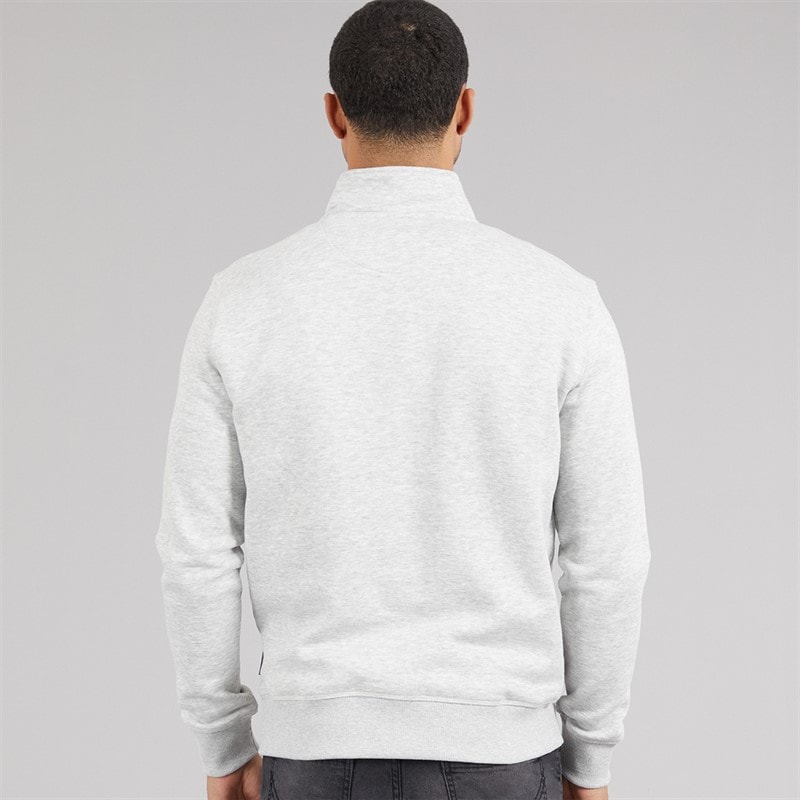 French Connection Mens FC 1/2 Zip Sweatshirt Light Grey Marl - Image 2
