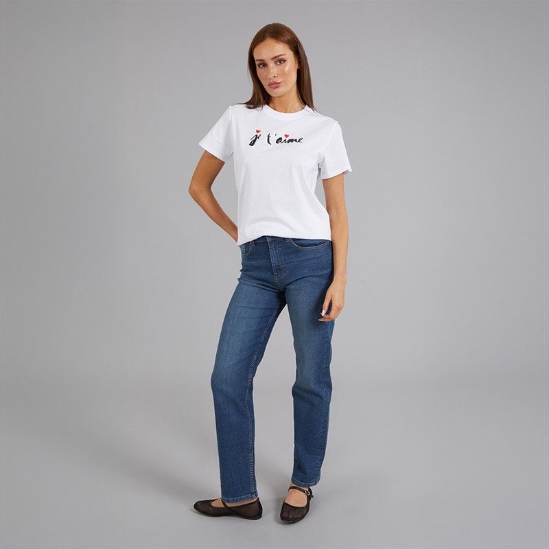 French Connection Womens High Rise Slim Straight Jeans Blue Mid - Image 4