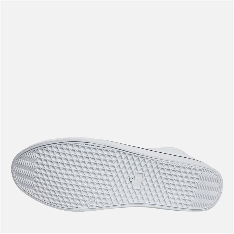 French Connection Mens FCUK Deck Canvas Pumps White Mono - Image 2