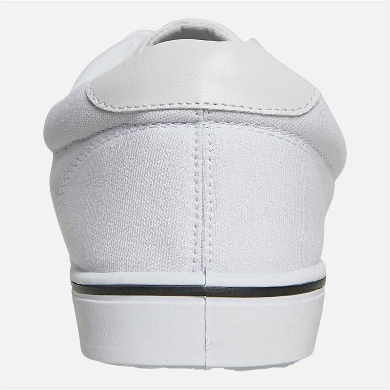 French Connection Mens FCUK Deck Canvas Pumps White Mono - Image 3