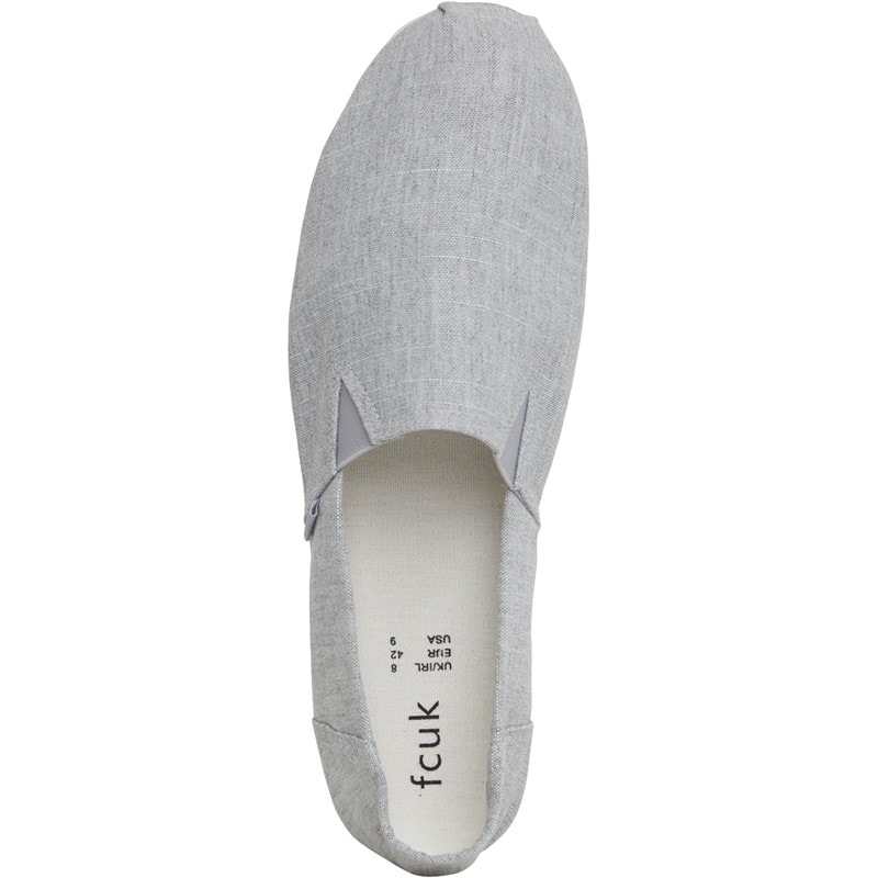 French Connection Mens FCUK Espadrilles Light Grey - Image 4