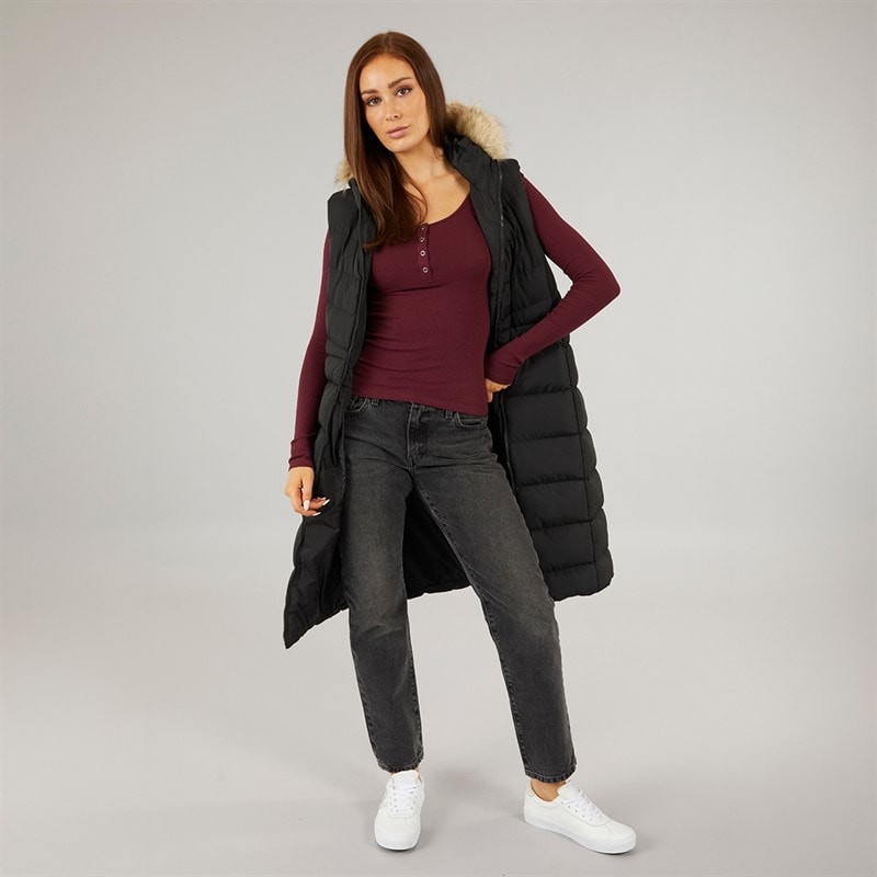 French Connection Womens Mid Length Chev Gilet Black - Image 4