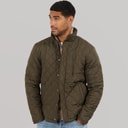 French Connection Mens Diamond Quilted Wad Jacket Khaki