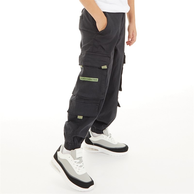 French Connection Boys Zone Cargo Pants Black - Image 3