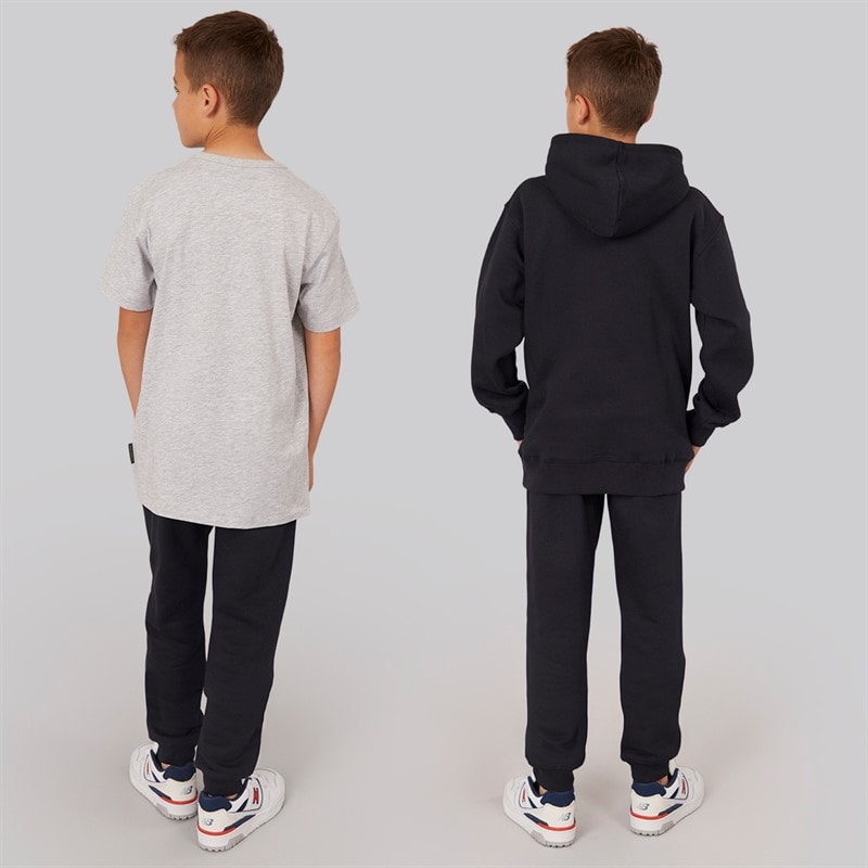 French Connection Boys Throne Hoodie Joggers And T-Shirt Set Marine/Light Grey Melange - Image 2