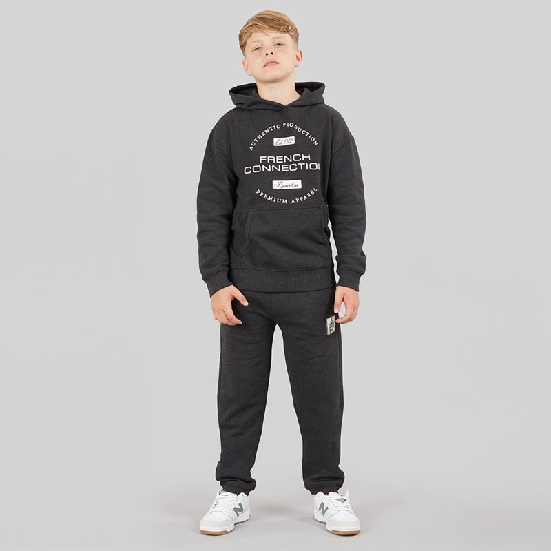 French Connection Boys Perspex O Head Hoodie Charcoal Mel - Image 4
