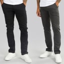 French Connection Mens Two Pack Chinos Charcoal/Black