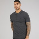 French Connection Mens Pique Polo Shirt Charcoal Mel/Marine