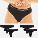 French Connection Womens Five Pack Thongs Black Multi 6