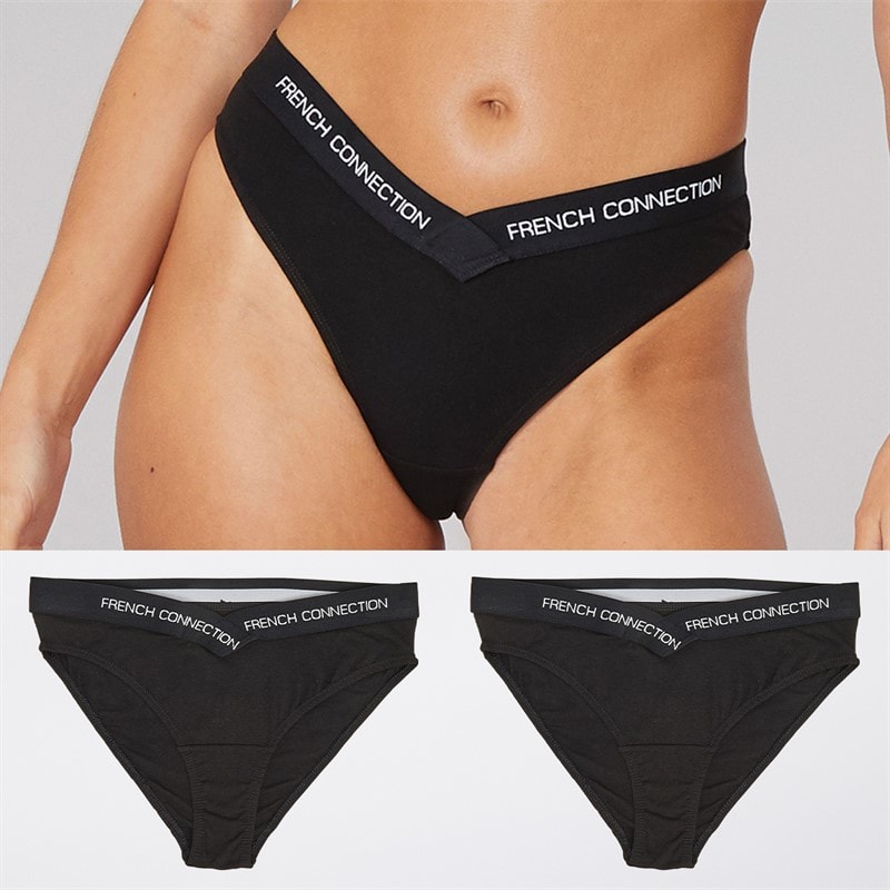 French Connection Womens Three Pack Vee Briefs Black - Image 1