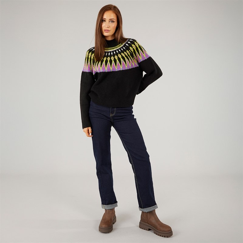 French Connection Womens Fairisle Jumper Black - Image 4
