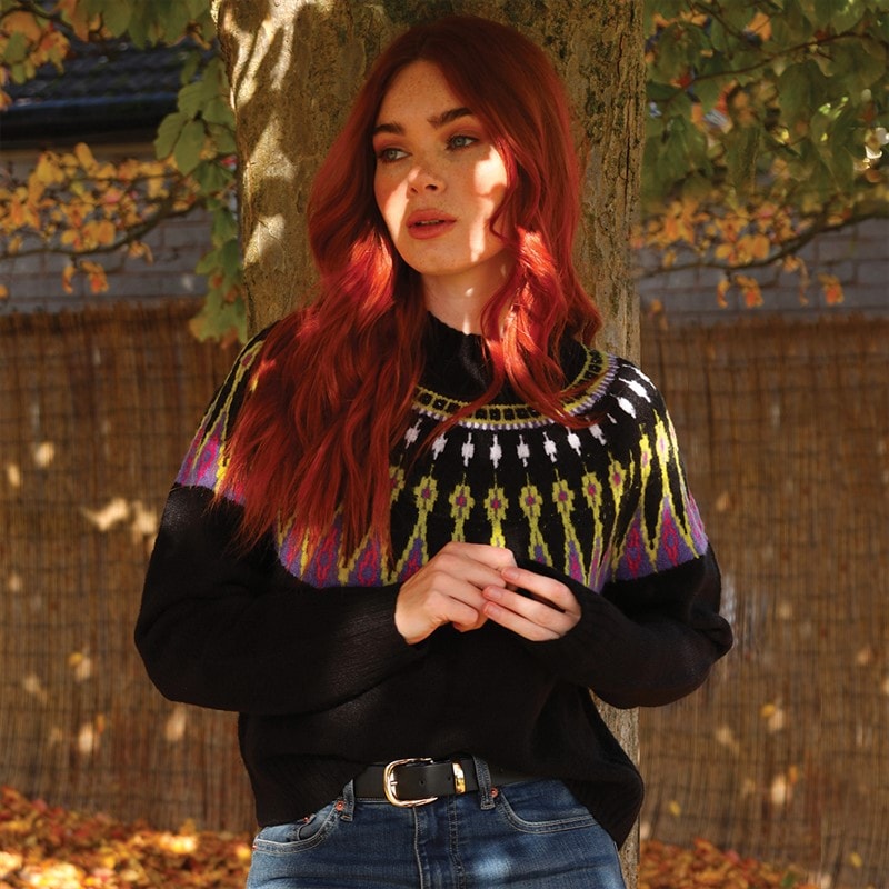 French Connection Womens Fairisle Jumper Black - Image 5