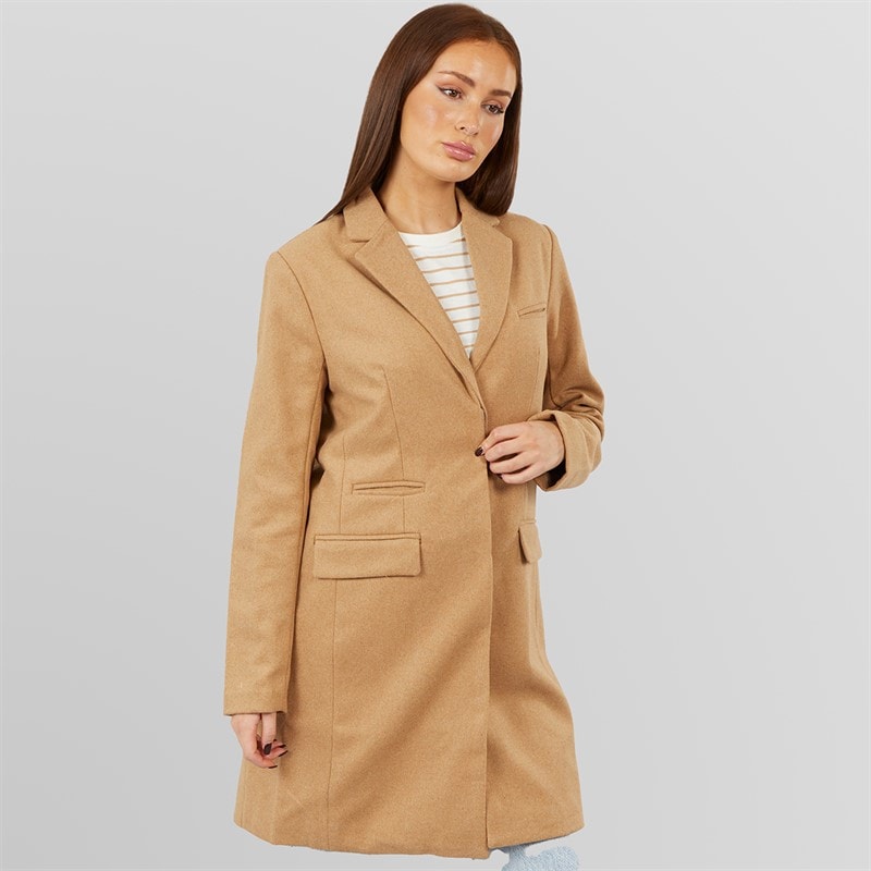 French Connection Womens Long Coat Camel - Image 3