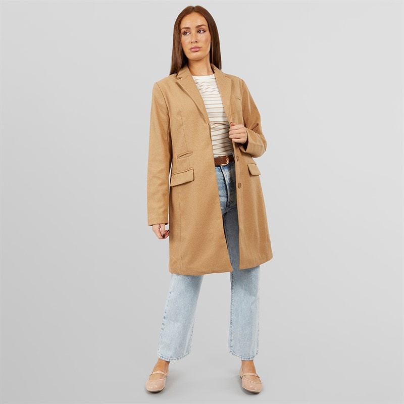 French Connection Womens Long Coat Camel - Image 4