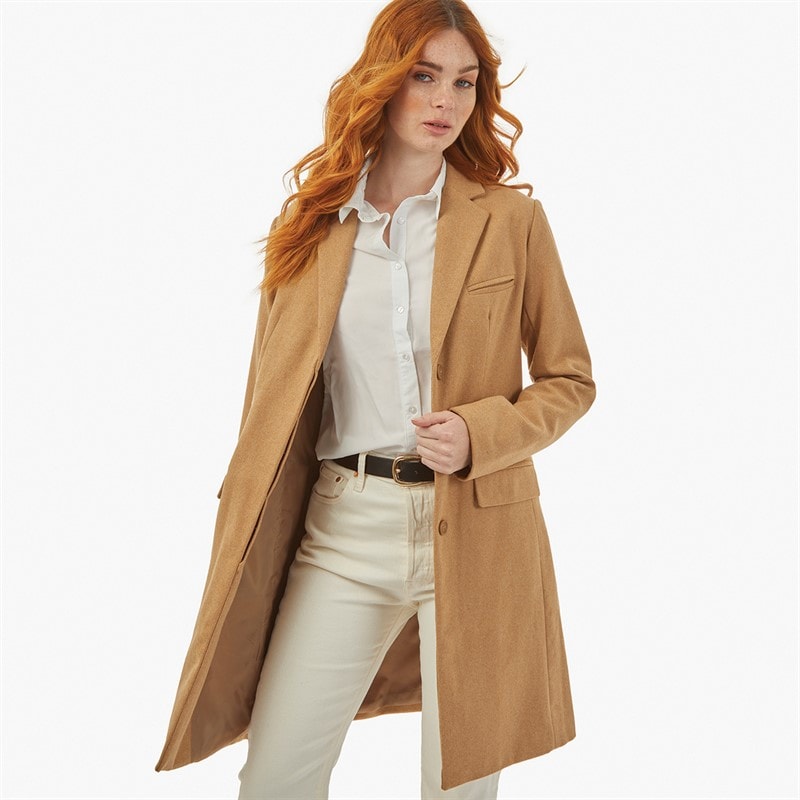 French Connection Womens Long Coat Camel - Image 5