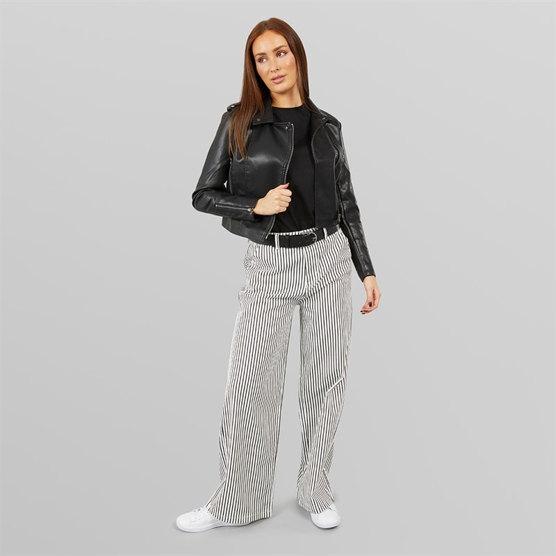 French Connection Womens PU Biker Jacket Black - Image 4