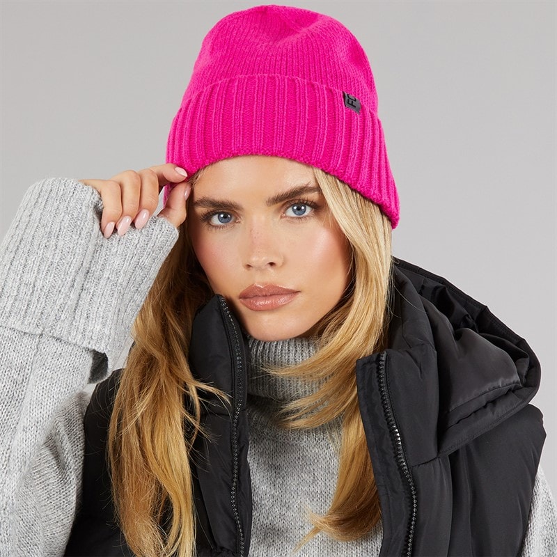 French Connection Womens Beanie Fuschia - Image 1